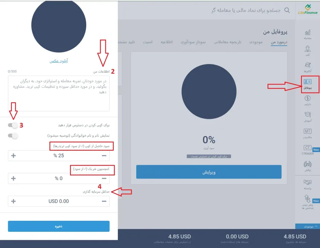 آموزش کپی تریدینگ در لایت فایننس
