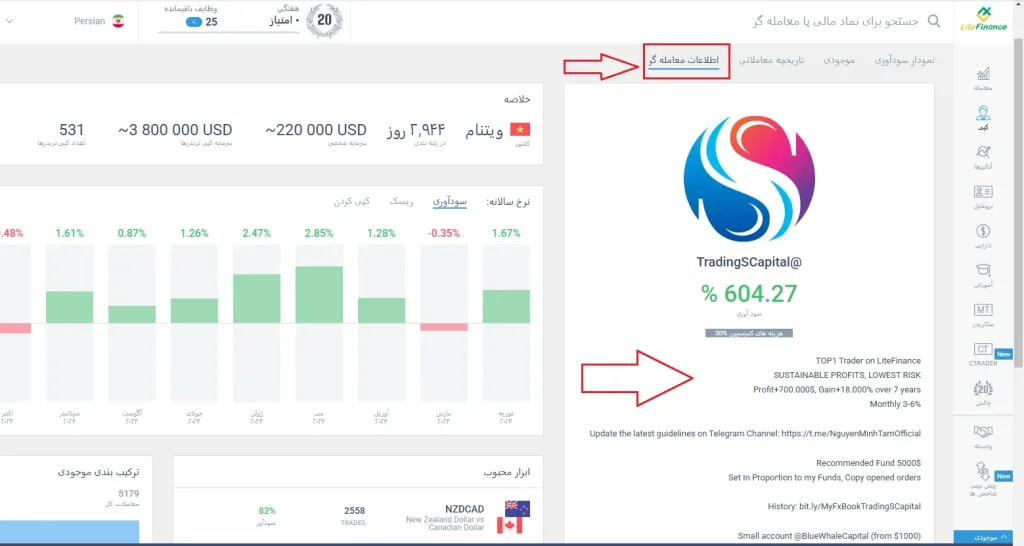 آموزش کپی تریدینگ در لایت فایننس