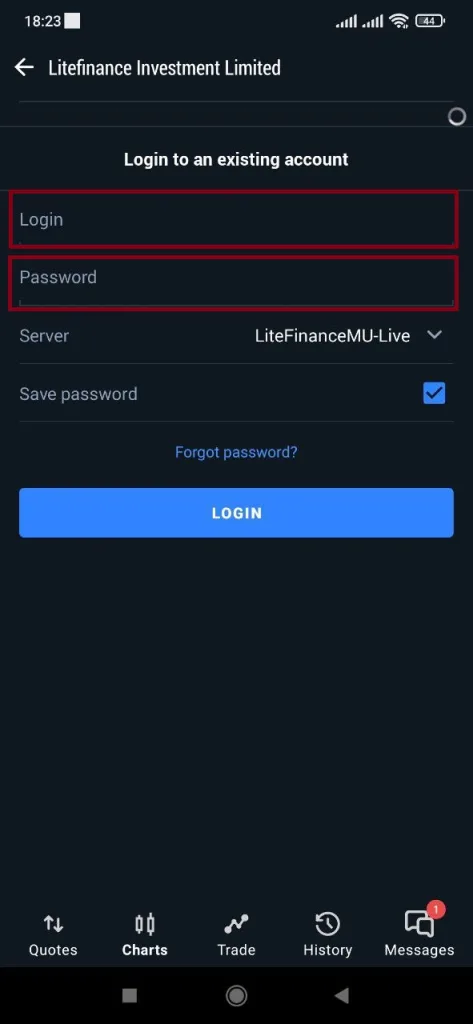 پس از وارد کردن یوزرنیم و پسورد بر روی Login کلیک کنید