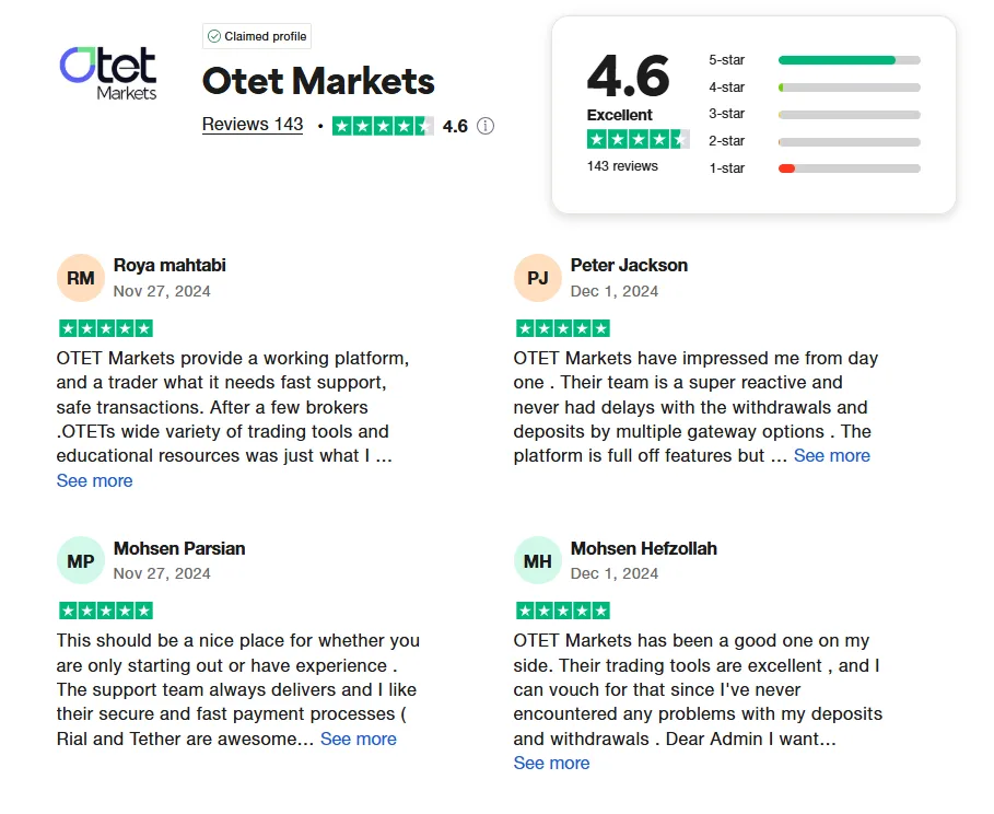 بررسی امنیت و اعتبار بروکر otet markets